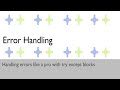 Error Handling In Python Project || Python Course