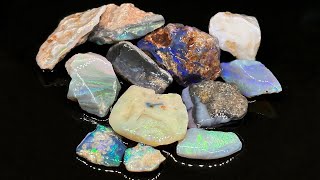 Fun Colorful Chosen Australian Lightning Ridge Rough Opal Parcel