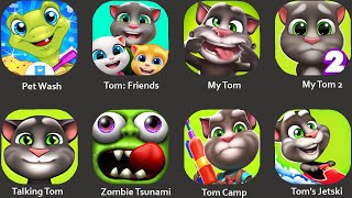 TOM BLAST PARK, TALKING TOM 1+2, TOM GOLD RUN, TOM FRIENDS, TOM'S JETSKI, TALKING TOM