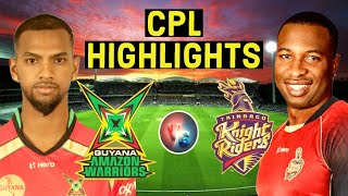 CPL 2021 | Guyana Amazon Warriors vs Trinbago Knight Riders, 1st Match highlights | tkr vs gaw
