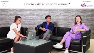 Workforce Singapore (WSG) X HTS How To Write An Effective Resume