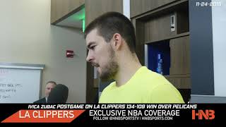 Ivica Zubac on Kawhi Leonard & LA Clippers 134-109 win over New Orleans Pelicans Postgame 11-24-2019