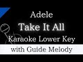 【Karaoke Instrumental】Take It All / Adele【Lower Key】【With Guide Meolody】　