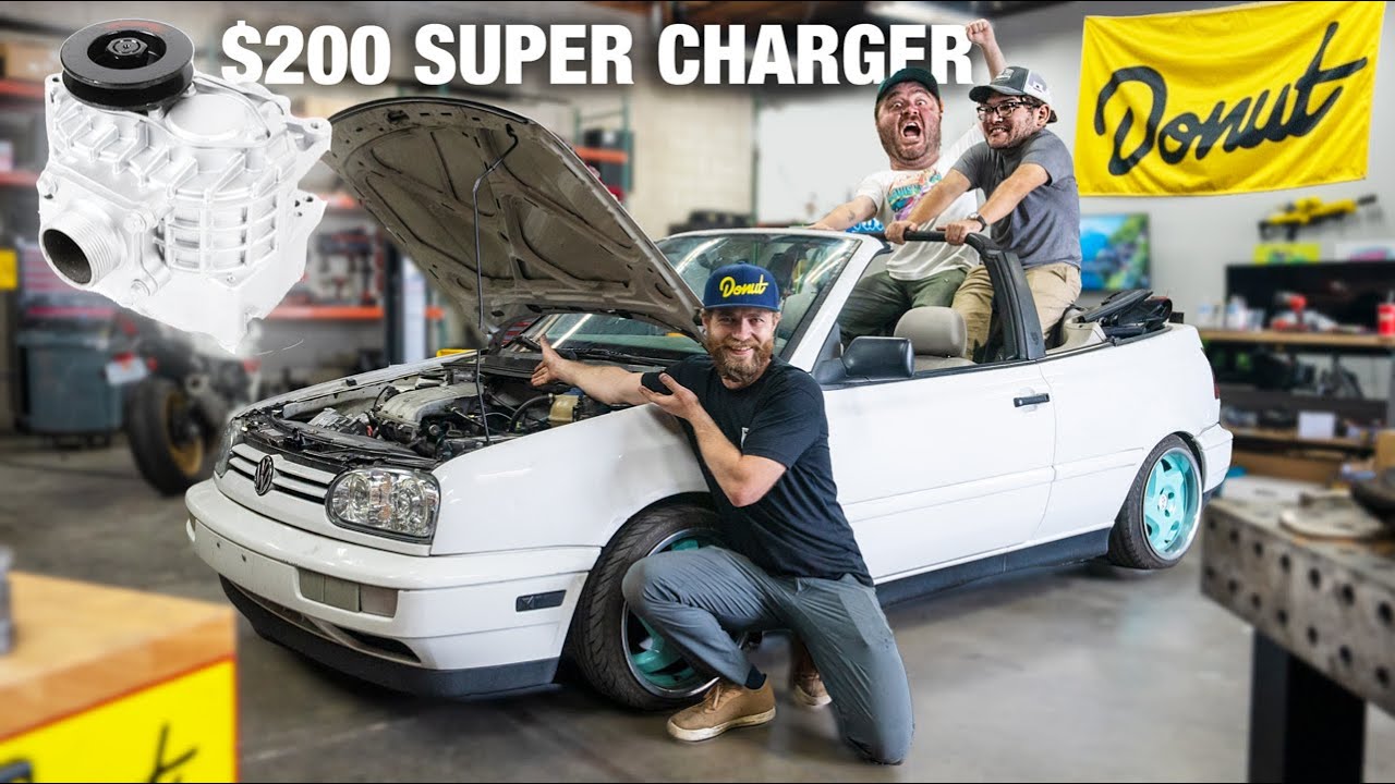 $200 Super Charger Install with Donut Media! The Cabrio Makes Boost!