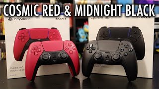 PS5 DualSense Controllers Unboxed: Cosmic Red \u0026 Midnight Black (New Colors)