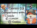 Gemini CLI – Comparisons with Claude Code, Cursor, and Codex (Updated)