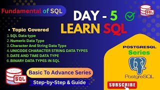 Master In SQL (Day_5)|Data Type in SQL | SQL full tutorial | | SQL data type