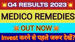Medico Remedies Q4 Results 2023 🔴 Medico Remedies Results 🔴 Medico Remedies Share Latest News