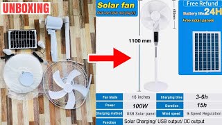 Solar Electric Fan Unboxing 🌞 | Best Backup Fan for Brownouts & Typhoons (With LED Lights)