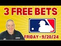 Friday 3 Free Betting Picks & Predictions - 9/20/24 l Craig's Picks & Parlays