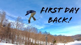 First Day SNOWBOARDING CARINTHIA PARKS at MOUNT SNOW 2018 Season