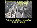 Belt conveyor carrying coke from bunker || Conveyor belt carrying coke #shorts