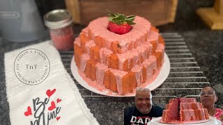 We Made Heart-Shaped Strawberry Pound Cake