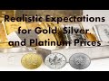 Realistic Expectations for Gold, Silver, and Platinum Prices?