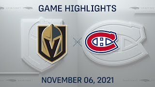 NHL Highlights | Golden Knights vs. Canadiens - Nov. 6, 2021