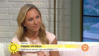 Fridas VM-resa - ”Jag var den första kvinnan någonsin som fick komma in på trän - Nyhetsmorgon (TV4)