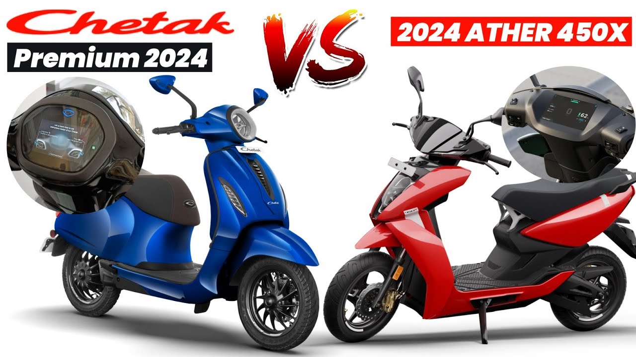 Bajaj Chetak Premium 2024 Vs Ather 450x💥 | New TFT Display | Bajaj ...