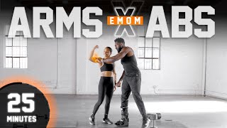 25 Minute DUMBBELL Arms & Abs EMOM Workout [Circuit Strength Training]