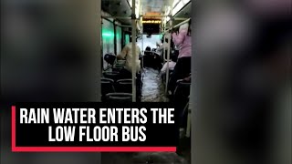 Water enters the low-floor bus during the heavy rains in Jaipur | Cobrapost