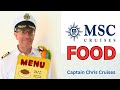 MSC Cruises FOOD, restaurants and sample menus on Virtuosa.