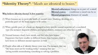 Are minds and brains the same thing?: Pros and cons of the identity theory - Part 2