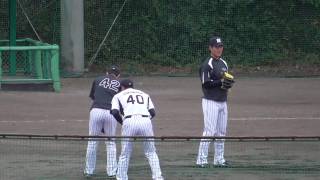 【プロ野球】2017.2.4  阪神　2017　安芸春季キャンプ　40ドラ⑦福永、42竹安、61望月　『ゴロ捕球練習』