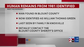 Human remains found in 1981 identified