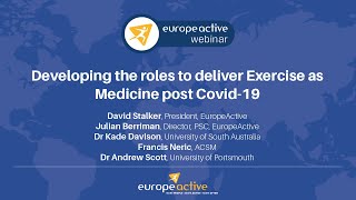 Developing the roles to deliver Exercise as Medicine post-C19