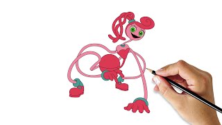 How to draw Mommy Long Legs step by step easy - Poppy Playtime fnf drawing tutorial