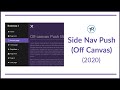 HOW TO CREATE ANIMATED SIDENAV PUSH OFF CANVAS NAVBAR (2020)