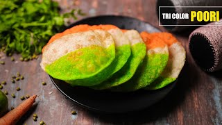 Independence day special Tri Color Poori,Tiranga poori,Indian flag inspired Food