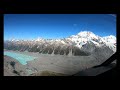 mount cook helicopter flight new zealand 4k