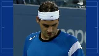 Federer vs Agassi | US OPEN 2004 (QF)| Court Level & Slow Motion