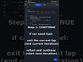 Implementing 'continue' and 'break' statements in Python- using NASCAR scenario