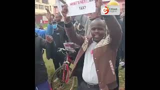 Nyeri youth take to the street to protest against the Finance Bill 2024