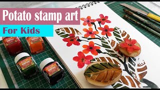 POTATO STAMP ART FOR KIDS II HOW TO MAKE POTATO STAMP IN EASY WAY II  BY  AVIJEET SINGH.