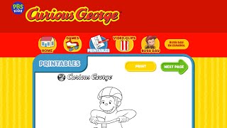 Color with Me! Curious George and Bike Safety (free coloring page)