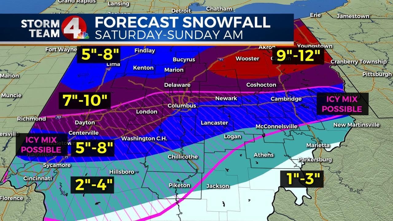 Winter Storm Warnings & Winter Weather Advisories Saturday With A Heavy ...