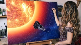 Oil Painting Time Lapse | "Journey to the Sun" | NASA Inspired Art