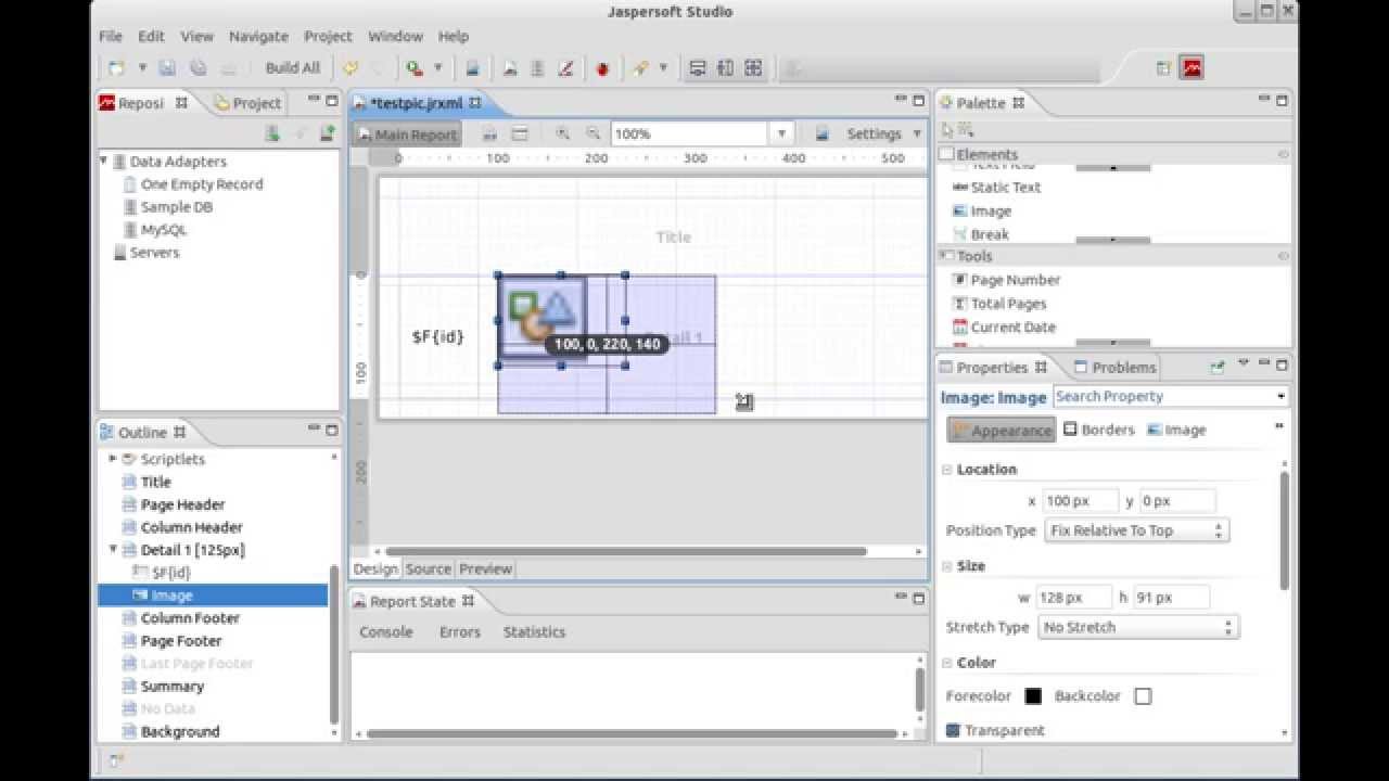 Jaspersoft Studio Display Image Blob In Report Youtube