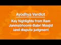 Ayodhya Verdict: Key highlights from Ram Janmabhoomi Babri Masjid land dispute judgment