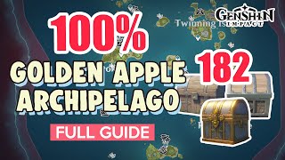 How to: Golden Apple Archipelago 2.8 100% FULL Exploration ⭐  ALL CHESTS GUIDE 【 Genshin Impact 】