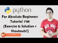 Python Exercise 8: Solution + Tips | Python Tutorials For Absolute Beginners In Hindi #88