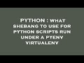 PYTHON : what shebang to use for python scripts run under a pyenv virtualenv