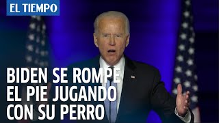 Biden se rompe el pie jugando con su perro