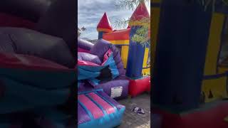 How to set up a bounce house #partyrentals #shorts #kids #cleaning #bouncehouse #tiktok #balloons