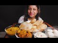 Eating Show - Luchi, Cholar Dal, Notun Aloor Dum, Payes, Bengali Sweet | Mukbang |Poulamieatingshow