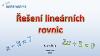 Řešení lineárních rovnic - Matematika 8