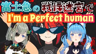 腕を引き千切られる強さで2人に掴まれ、戦慄迷宮でPerfect human ポーズで歩く羽目になるリンちゃま【龍ヶ崎リン/堰代ミコ/宗谷いちか / シュガリリ】