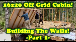 PART 2 - 16x20 Off Grid Cabin - BUILDING THE WALLS (PART 1)